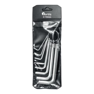 FORTIS Winkelschraubendreher-Satz am Ring 8-teilig 2-10mm