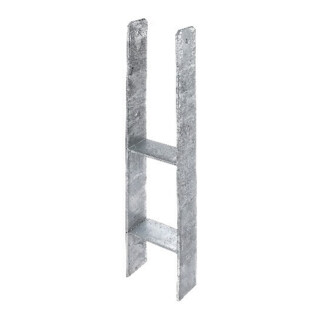 Fourche d'ancrage pour montant en H largeur 101mm galvanisée