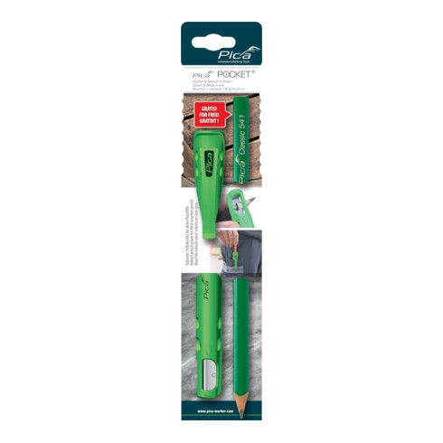 Fourreau Pocket pour crayons avec couteau point. avec 2 crayons de tailleur de p