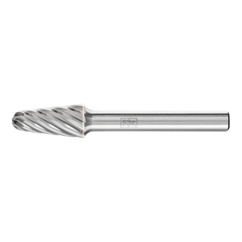 Frässtift KEL D.10mm Kopf-L.20mm Schaft-D.6mm HM Verz.INOX PFERD