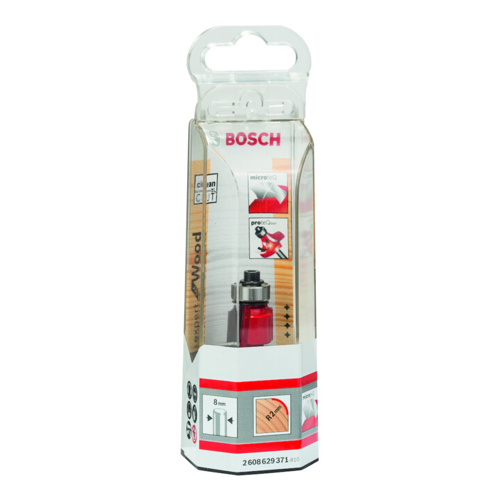 Fraise à arrondir 8 mm, D 16,7 mm, R1 2 mm, L 12,7 mm, G 55 mm