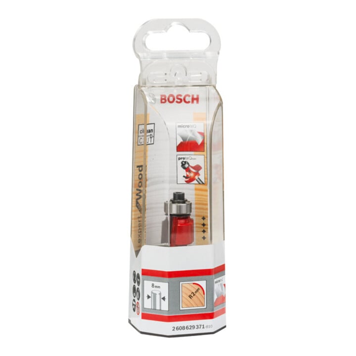 Fraise à arrondir 8 mm, D 16,7 mm, R1 2 mm, L 12,7 mm, G 55 mm
