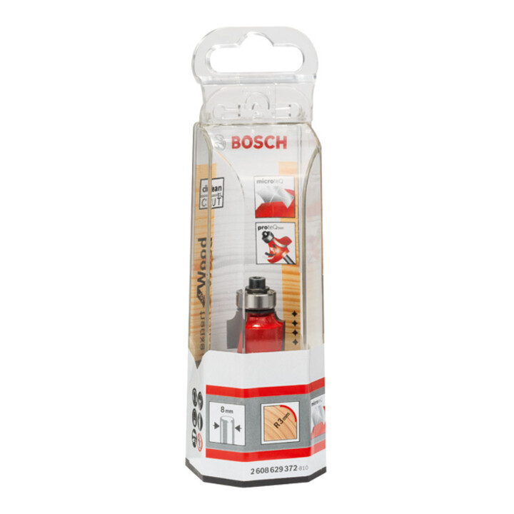 Fraise à arrondir 8 mm, D 18,7 mm, R1 3 mm, L 12,7 mm, G 55 mm