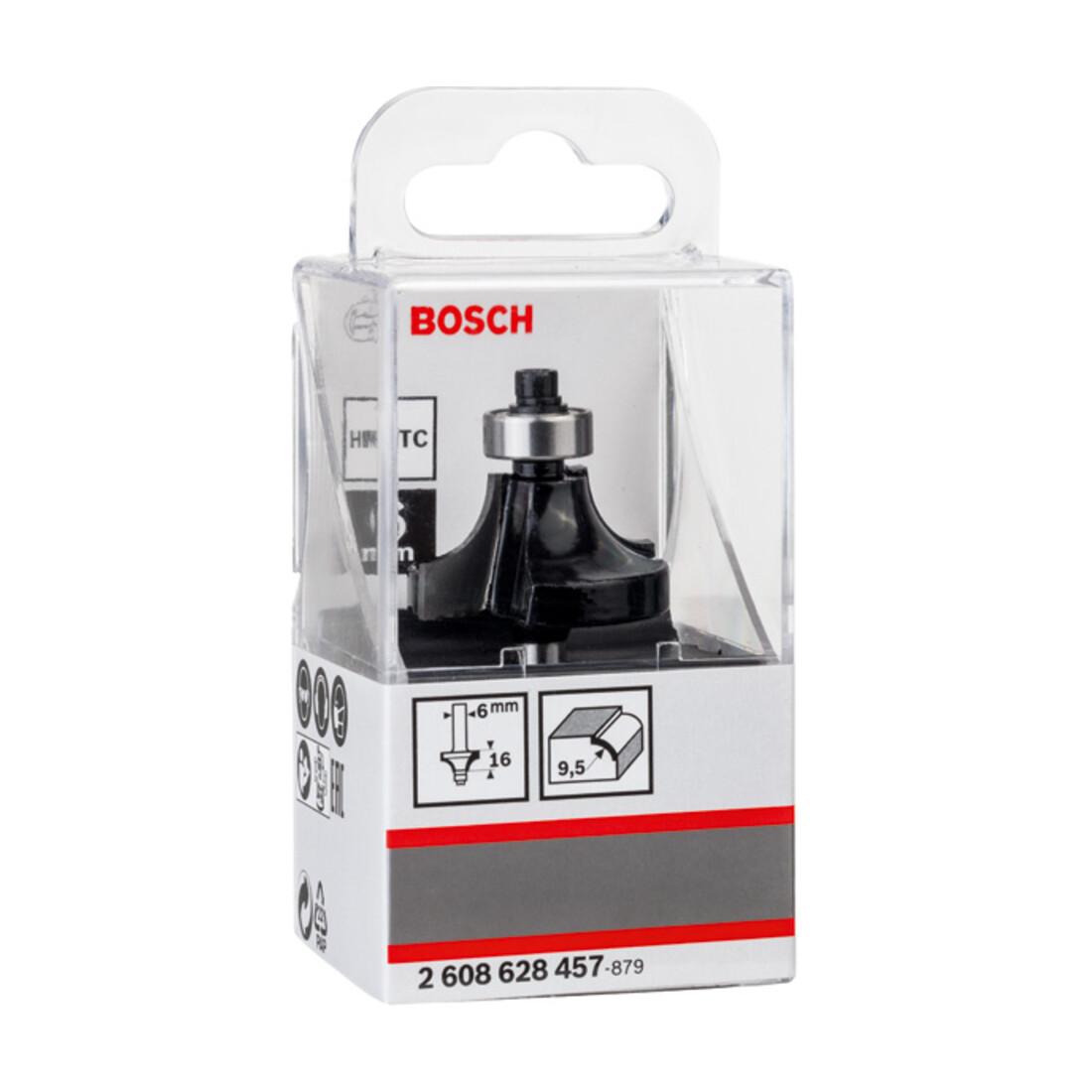 Fraise à arrondir Bosch 6 mm R1 9,5 mm P 31,8 mm L 16,2 mm G 57 mm