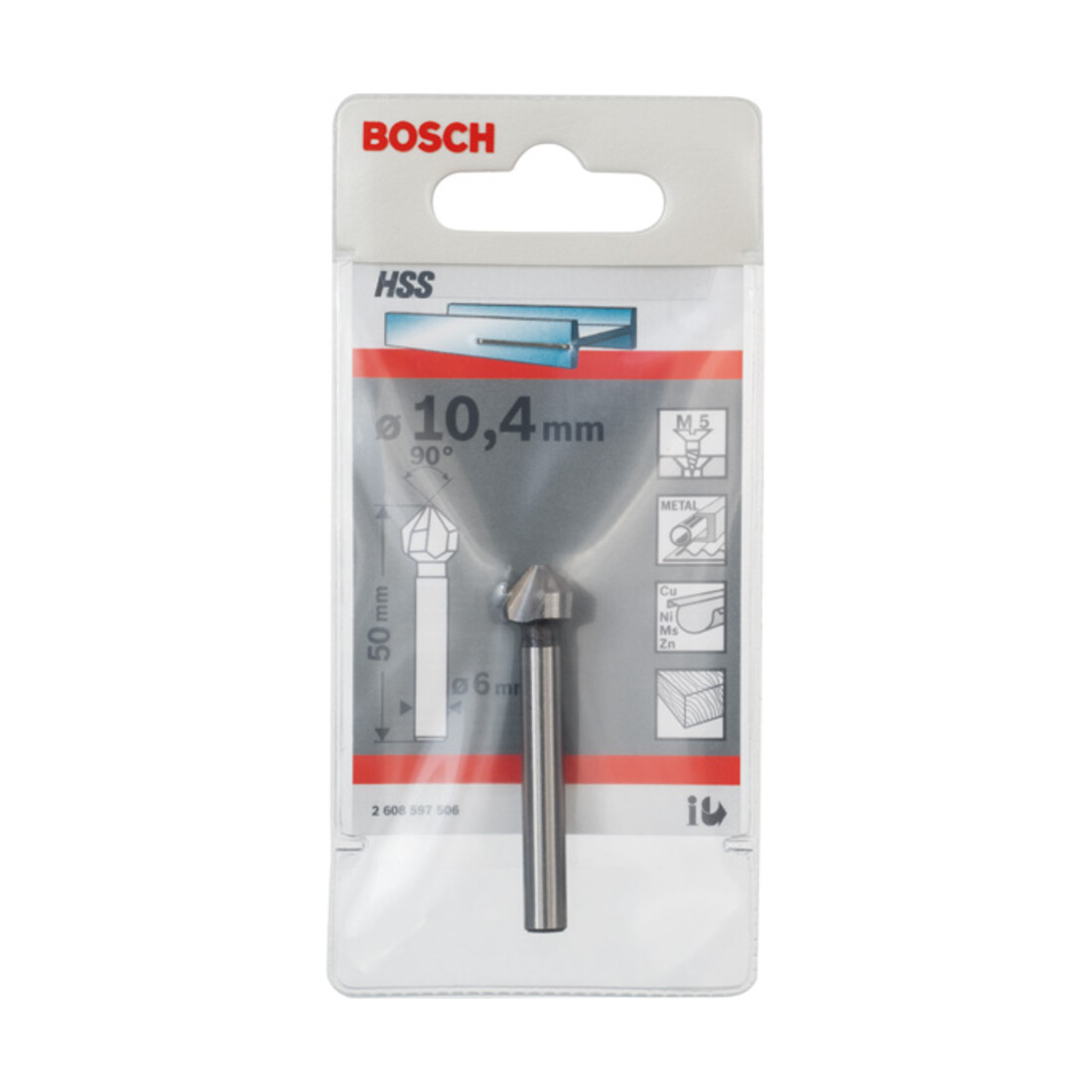 Fraise à chanfreiner Bosch à queue cylindrique 10,4 M 5 50 mm 6 mm