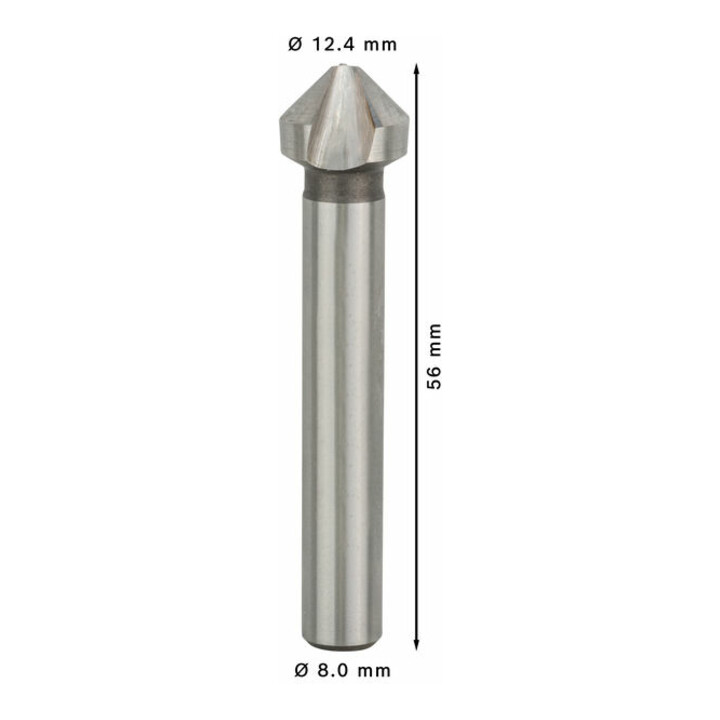 Fraise à chanfreiner Bosch à queue cylindrique 12.4 M 6 56 mm 8 mm