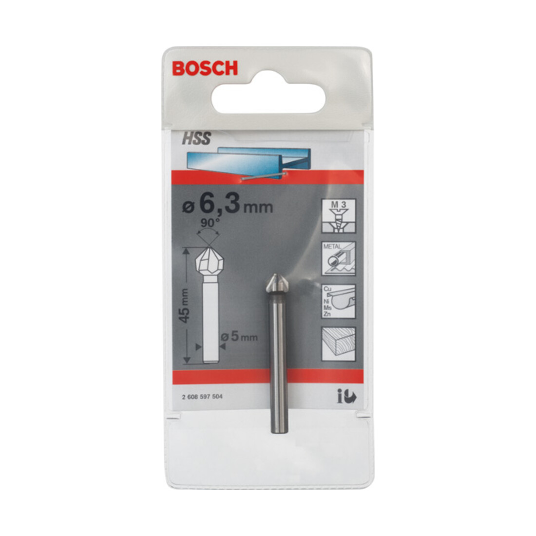 Fraise Bosch HSS, tige cylindrique