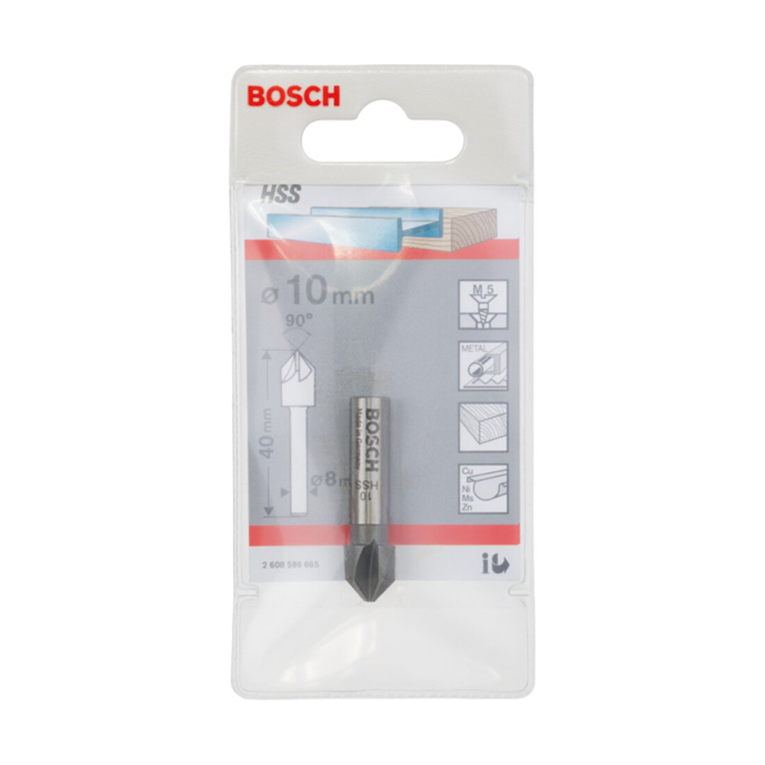 Fraise Bosch HSS, tige hexagonale, tige 1/4 de pouce