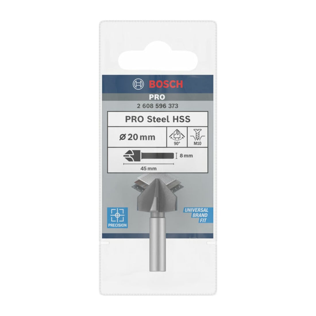 Fraise à chanfreiner Bosch avec queue cylindrique 20,0 mm M 10 45 mm 8 mm