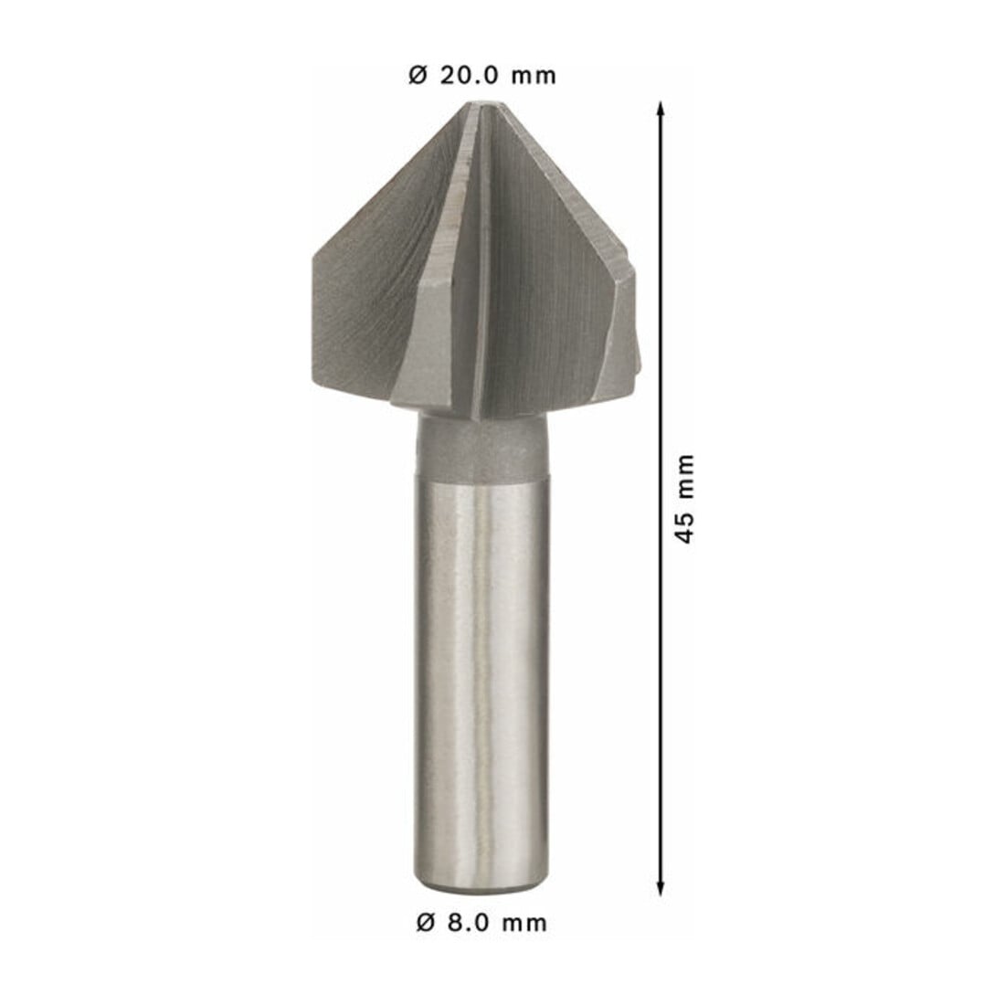 Fraise à chanfreiner Bosch avec queue cylindrique 20,0 mm M 10 45 mm 8 mm