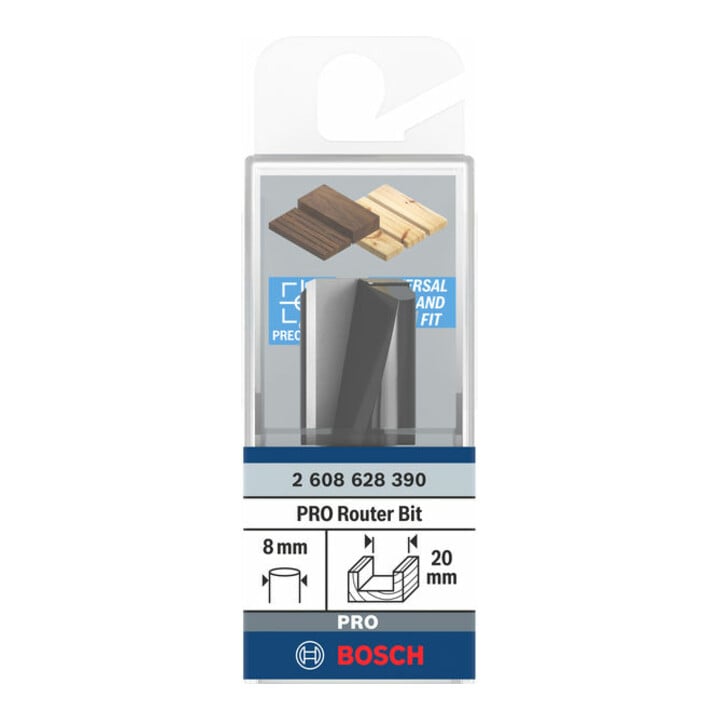 Fraise à rainurer Bosch droite 8 mm, D1 20 mm, L 25 mm, G 56 mm