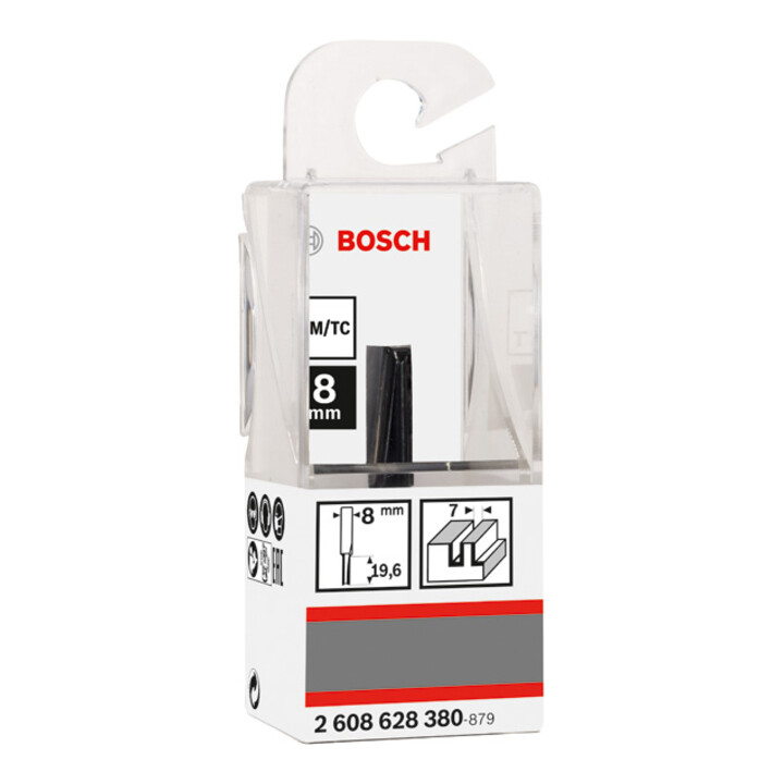 Fraise à rainurer Bosch droite 8 mm, D1 7 mm, L 20 mm, G 51 mm