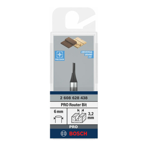 Fraise à rainurer Bosch Standard pour bois 6 mm D1 3,2 mm L 7,7 mm G 51 mm