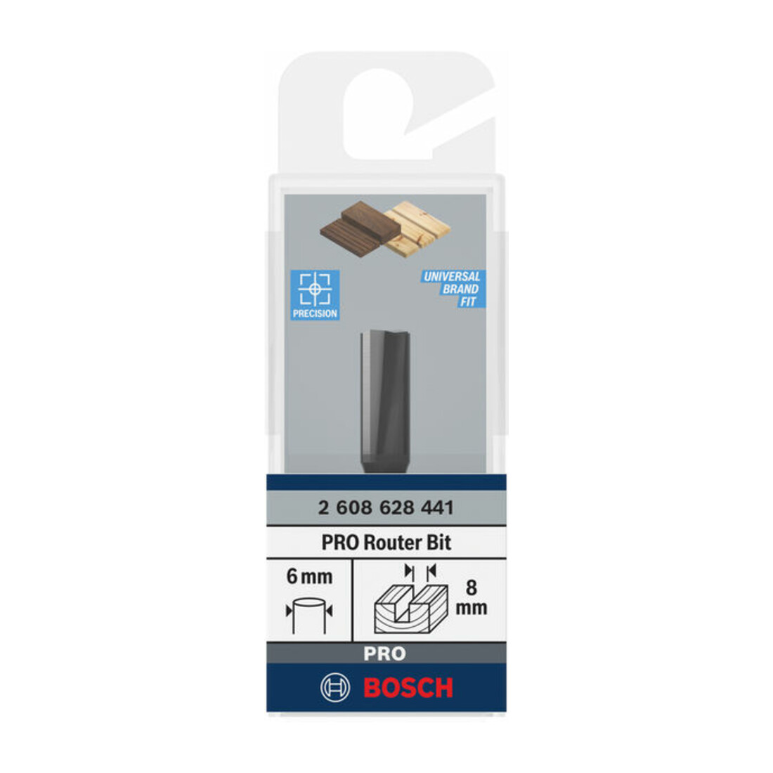 Fraise à rainurer Bosch Standard pour bois 6 mm D1 8 mm L 19,5 mm G 51 mm