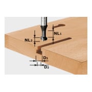 Fraise à rainurer en T Festool HW S8 D10,5/NL13-3