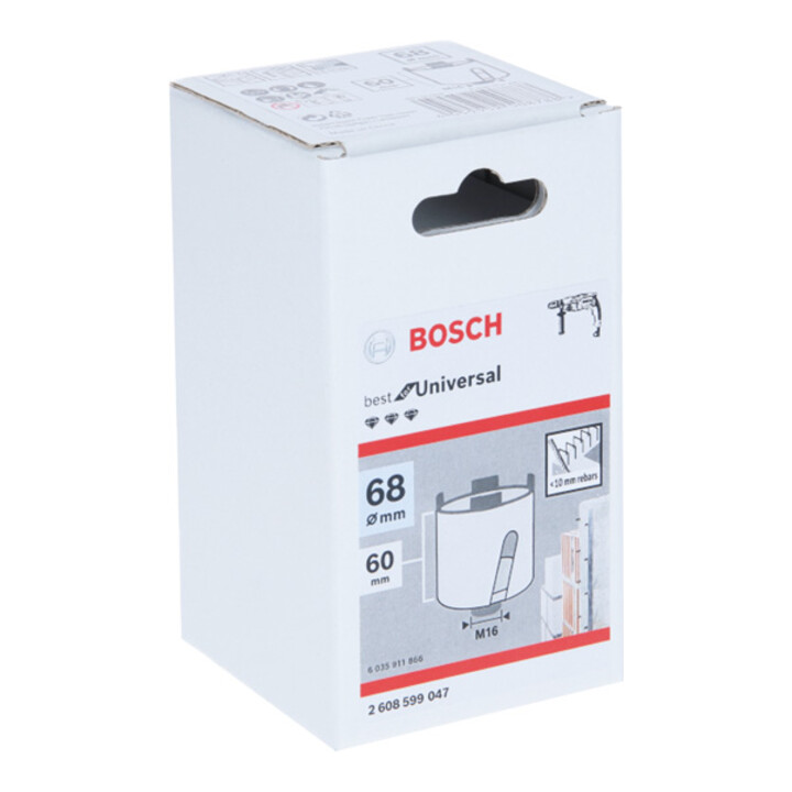 Fraise diamantée Bosch 68 mm, 60 mm, 4 segments, 10 mm