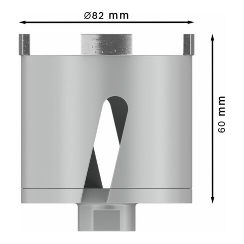 Fraise diamantée Bosch 82 mm, 60 mm, 4 segments, 10 mm