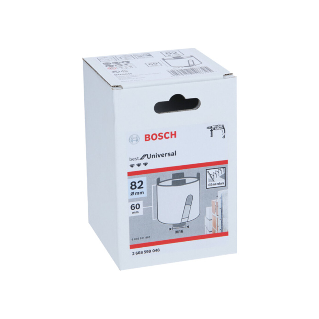 Fraise diamantée Bosch 82 mm, 60 mm, 4 segments, 10 mm