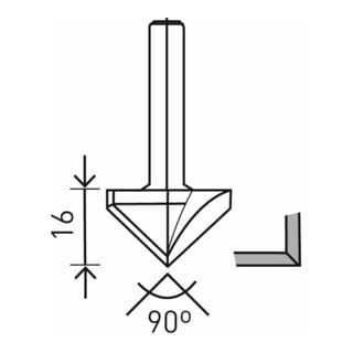 Fraise pour plaques de plâtre Festool HW S8 D32/90°