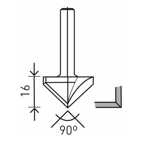 Fraise pour plaques de plâtre Festool HW S8 D32/90°