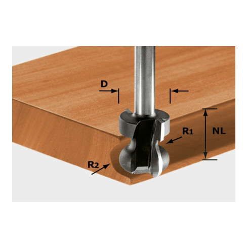 Fraise pour poignée moulurée Festool HW S8 D22/16/R2,5+6
