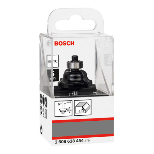 Fraise profilée Bosch, 6 mm, R1 4 mm, D1 28,6 mm, B 8 mm, L 12,4 mm, G 54 mm