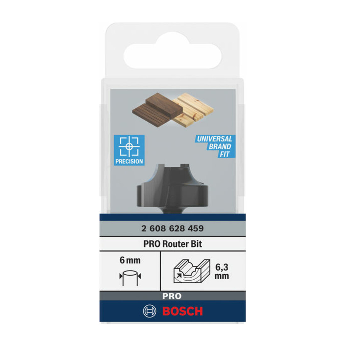 Fraise profilée Bosch 6 mm R1 6,3 mm P 25,4 mm L 14 mm G 46 mm