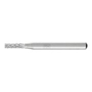 Fraise sur tige forme A ZYAS D. 4 mm L. tête 13 mm D. tige 6 mm HSS engrènement