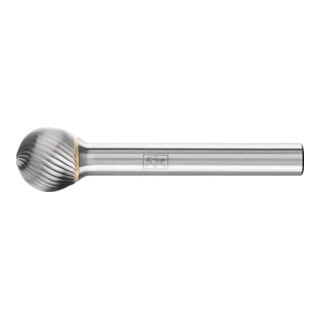 Fraise sur tige forme F KUD D. 12 mm L. tête 10 mm D. tige 6 mm carbure engrènem