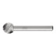 Fraise sur tige forme F KUD D. 12 mm L. tête 10 mm D. tige 6 mm HSS engrènement-1