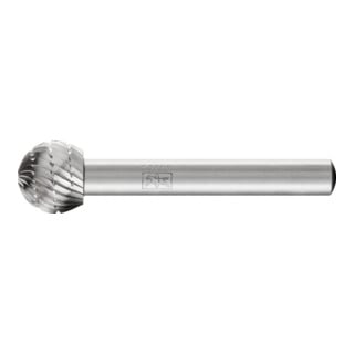 Fraise sur tige forme F KUD D. 12 mm L. tête 10 mm D. tige 6 mm HSS engrènement