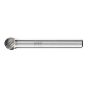Fraise sur tige forme F KUD D. 8 mm L. tête 7 mm D. tige 6 mm carbure engrènemen
