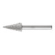 PFERD Fraise en acier rapide HSS forme cône pointu Ø 12x25 mm tige Ø 6 mm Z 3 universel moyen fin brise-copeaux-1