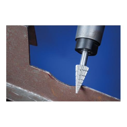 PFERD Fraise en acier rapide HSS forme cône pointu Ø 12x25 mm tige Ø 6 mm Z 3 universel moyen fin brise-copeaux