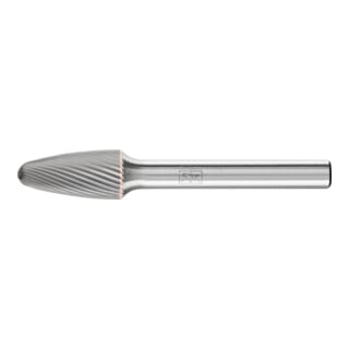 Fraise sur tige forme H RBF D. 10 mm L. tête 20 mm D. tige 6 mm carbure engrènem