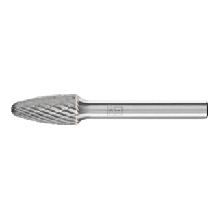 Fraise sur tige forme H RBF D. 10 mm L. tête 20 mm D. tige 6 mm carbure engrènem