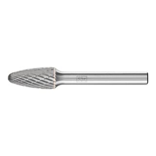 Fraise sur tige forme H RBF D. 10 mm L. tête 20 mm D. tige 6 mm carbure engrènem