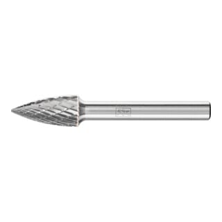 Fraise sur tige forme K SPG D. 10 mm L. tête 20 mm D. tige 6 mm carbure engrènem