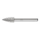 PFERD Fraise en carbure HSS forme arc pointu Ø 10x20 mm Tige Ø 6 mm Z 3 universel moyen fin brise-copeaux-1