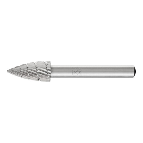 PFERD Fraise en carbure HSS forme arc pointu Ø 10x20 mm Tige Ø 6 mm Z 3 universel moyen fin brise-copeaux
