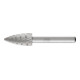 PFERD Fraise en acier rapide HSS forme arc pointu Ø 12x25 mm Tige Ø 6 mm Z 3 universel moyen fin brise-copeaux-1