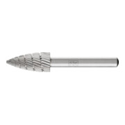 PFERD Fraise en acier rapide HSS forme arc pointu Ø 12x25 mm Tige Ø 6 mm Z 3 universel moyen fin brise-copeaux