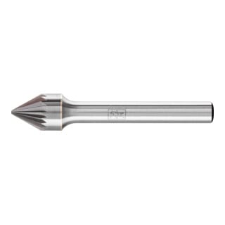 Fraise sur tige forme KSJ D. 10 mm L. tête 8 mm D. tige 6 mm carbure engrènement