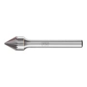 Fraise sur tige forme KSJ D. 10 mm L. tête 8 mm D. tige 6 mm carbure engrènement