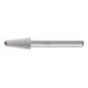 PFERD Fraise en acier rapide HSS forme cône rond L Ø 10x20 mm Tige Ø 6 mm Z 3 universelle moyenne fine brise-copeaux-1