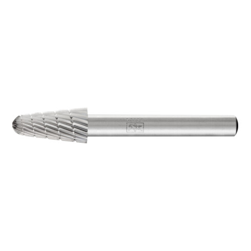 PFERD Fraise en acier rapide HSS forme cône rond L Ø 10x20 mm Tige Ø 6 mm Z 3 universelle moyenne fine brise-copeaux
