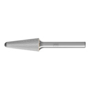 Fraise sur tige forme L KEL D. 12 mm L. tête 30 mm D. tige 6 mm carbure engrènem