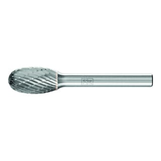Fraise sur tige forme O TRE D. 12 mm L. tête 20 mm D. tige 6 mm carbure engrènem