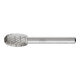PFERD Fraise en acier rapide forme goutte Ø 12x20mm Tige Ø 6 mm Z 3 universelle moyenne fine brise-copeaux-1
