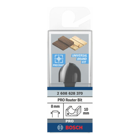 Fraises à canneler Bosch 8 mm, R1 10 mm, D 20 mm, L 12,4 mm, G 46 mm